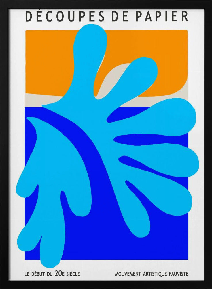Blauwe Spatvormen | Poster
