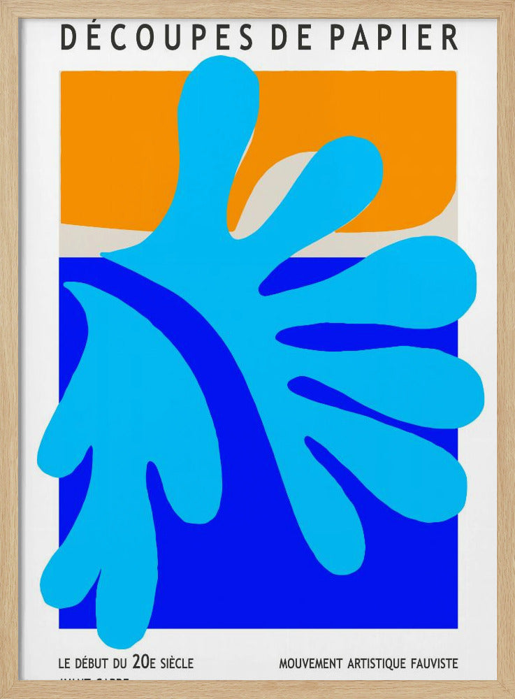Blauwe Spatvormen | Poster
