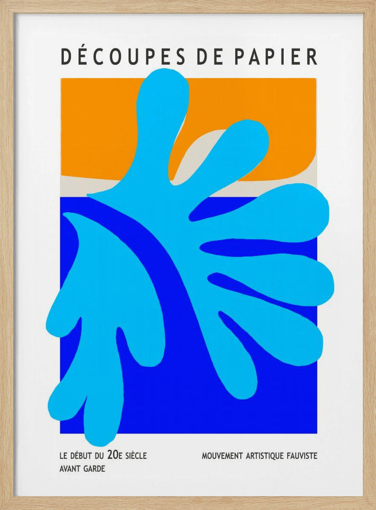 Blauwe Spatvormen | Poster
