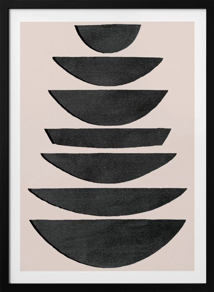 Gestapelde zwarte halve cirkels | Poster