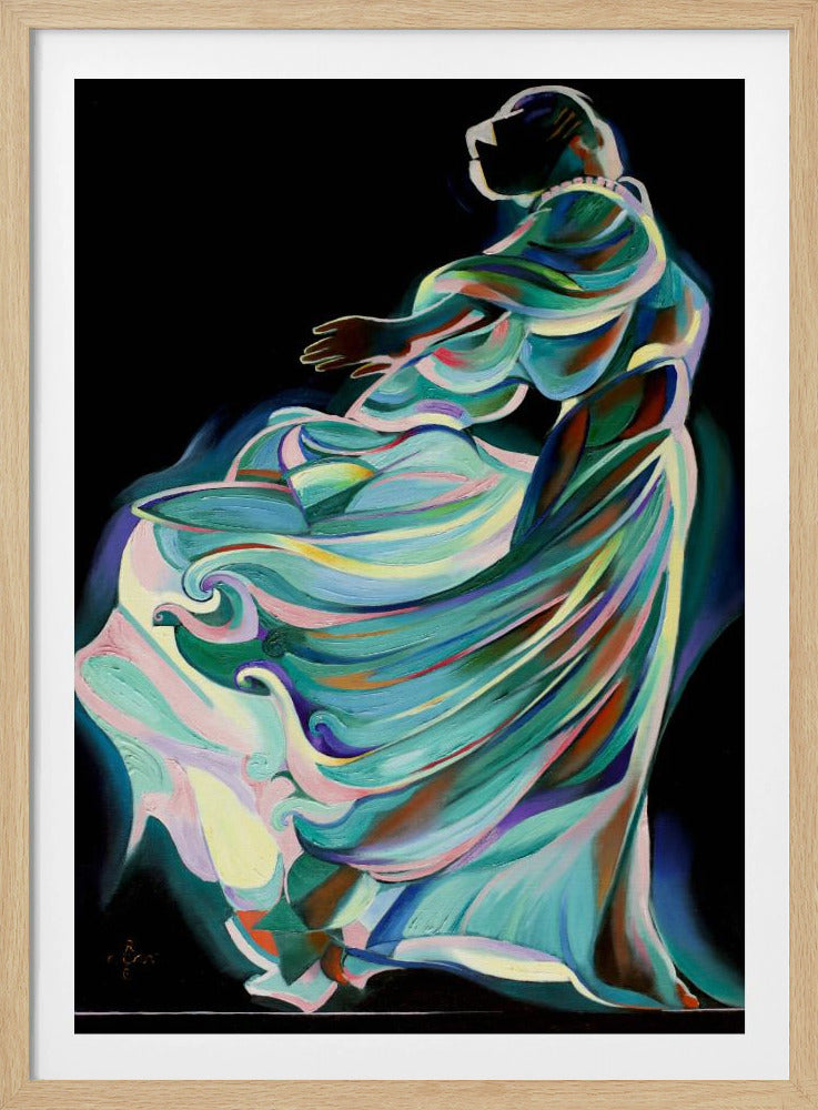 Abstracte afbeelding van een danser in beweging | Poster
