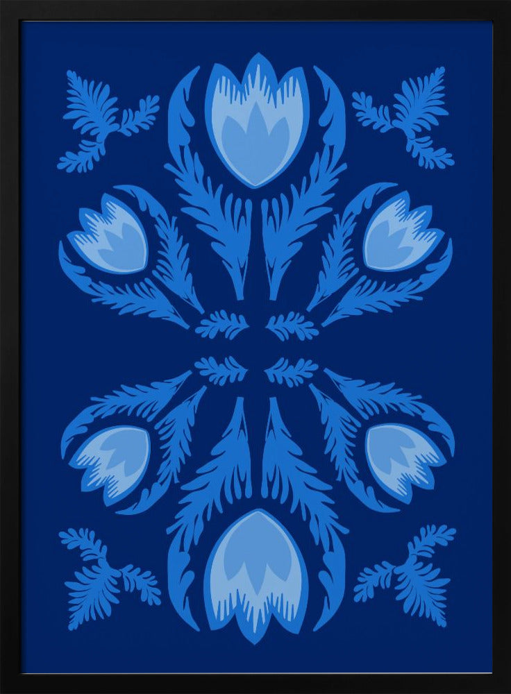 Grafische bloemen, lichtgevende tulpen | Poster