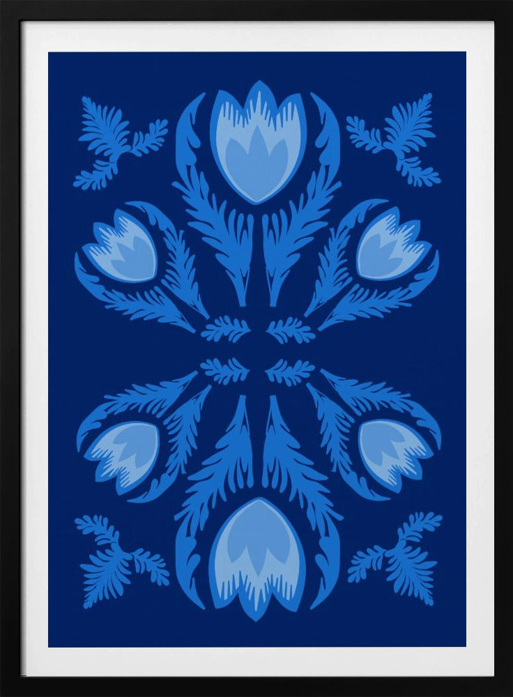Grafische bloemen, lichtgevende tulpen | Poster