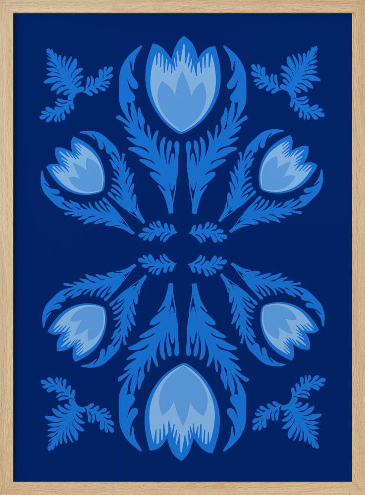 Grafische bloemen, lichtgevende tulpen | Poster