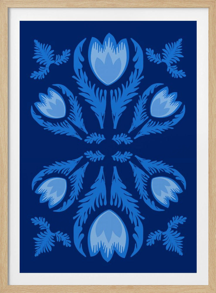 Grafische bloemen, lichtgevende tulpen | Poster