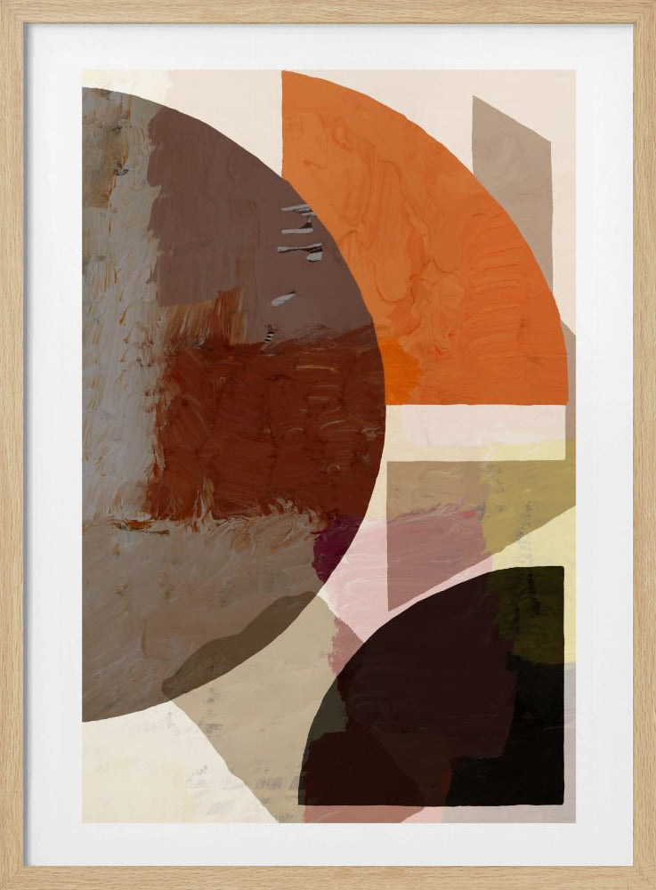 Gedurfde geometrische vormen en aardse tinten | Poster