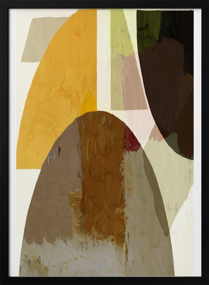 Gedurfde geometrische vormen in aardse tinten | Poster