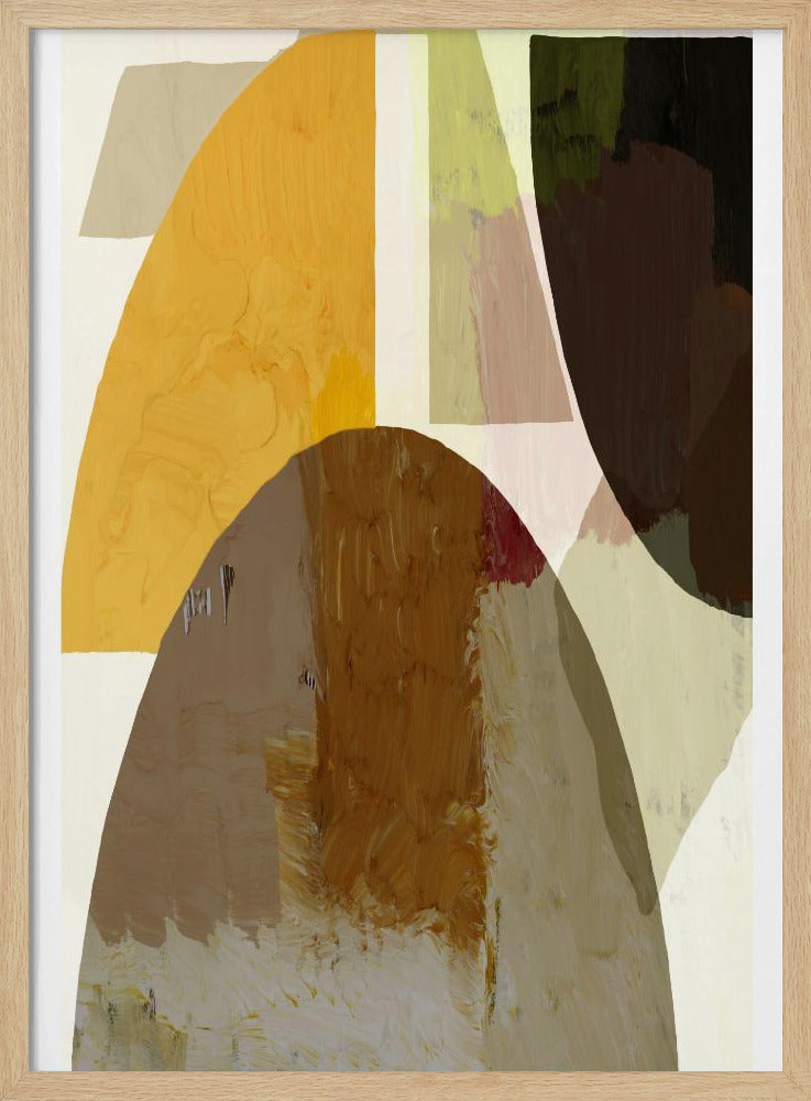 Gedurfde geometrische vormen in aardse tinten | Poster