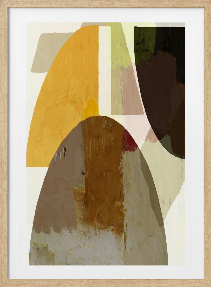 Gedurfde geometrische vormen in aardse tinten | Poster