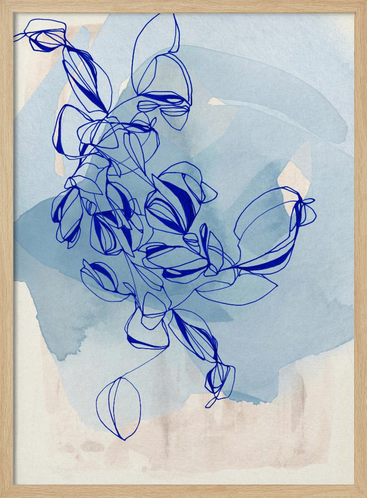 Blauwe Wijnstok Elegantie | Poster