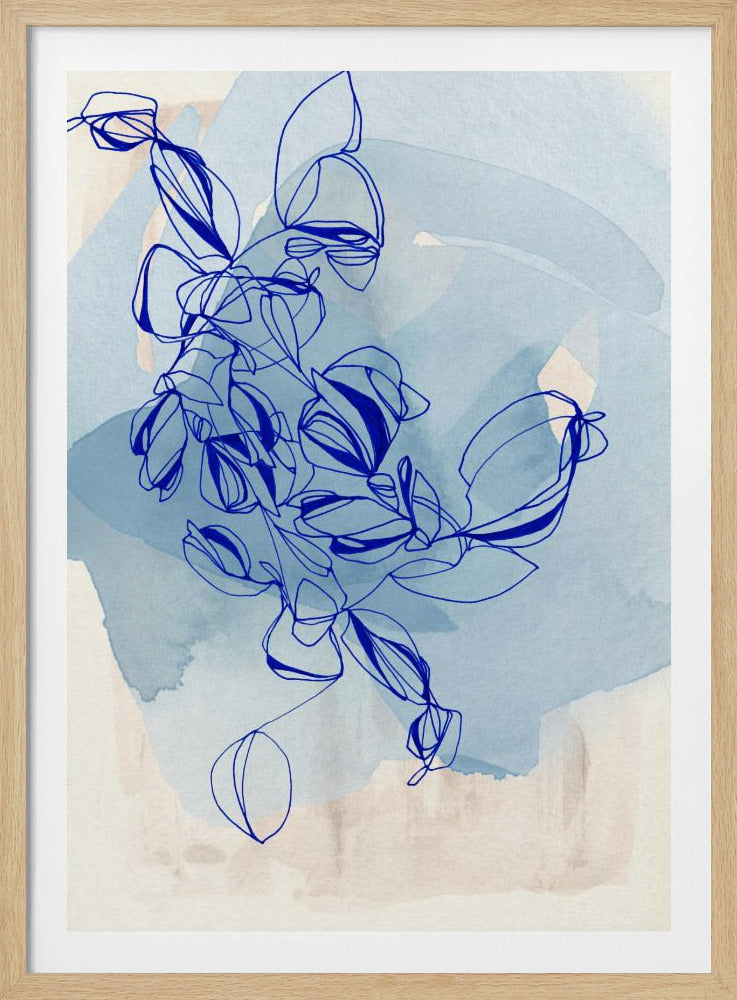 Blauwe Wijnstok Elegantie | Poster