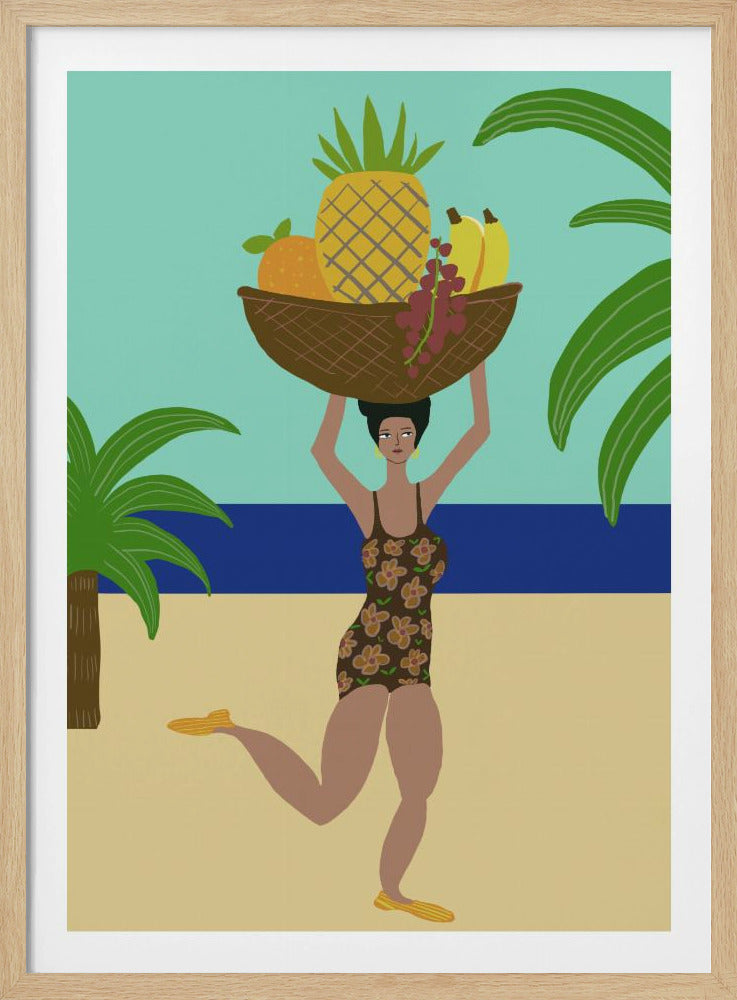 Tropisch fruit op het strand | Poster
