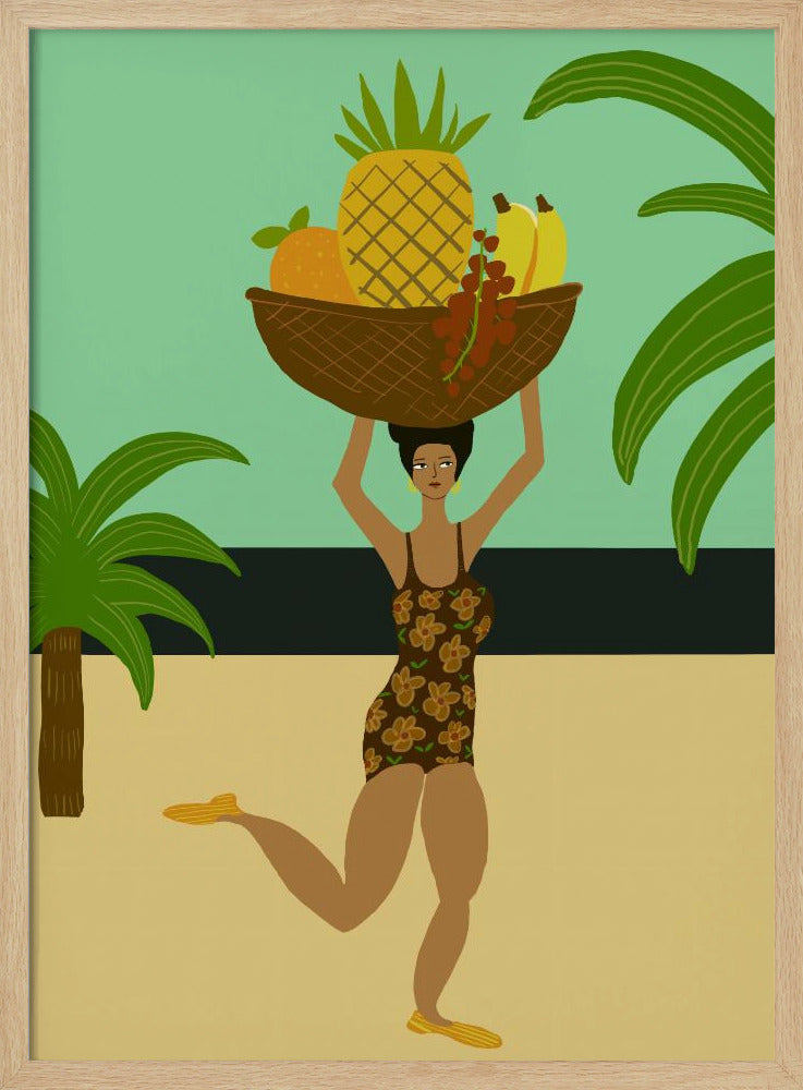 Tropisch fruit op het strand | Poster