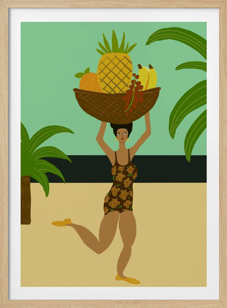Tropisch fruit op het strand | Poster