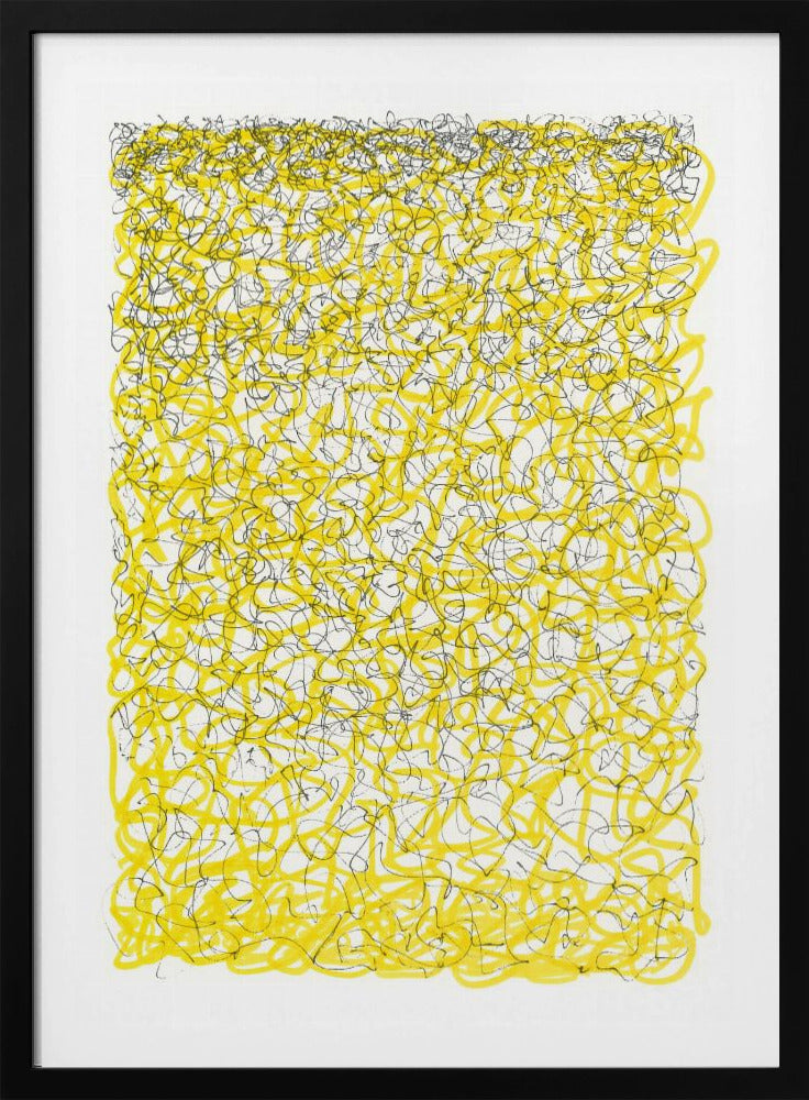Gele lijnen en gedachten | Poster