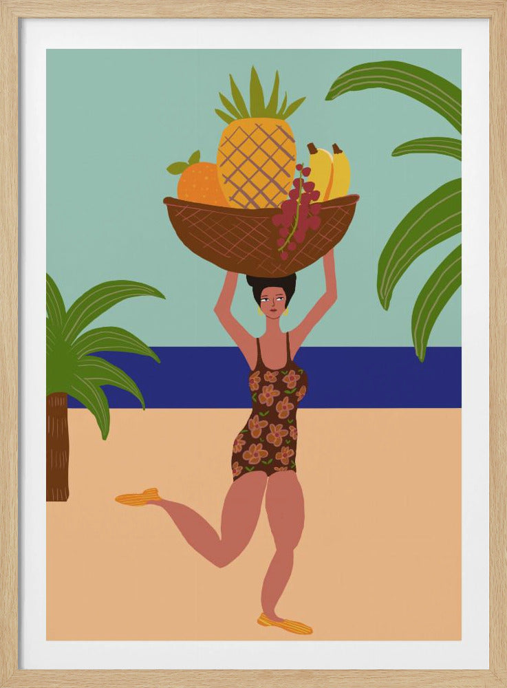 Tropisch fruit op het strand | Poster