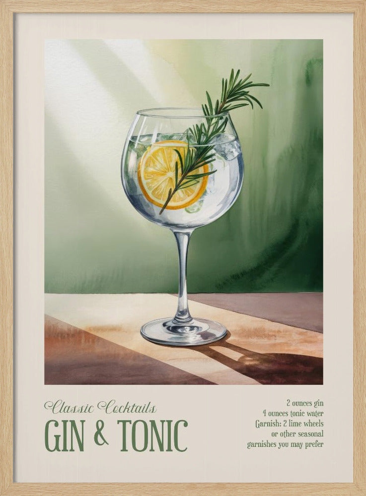 Klassieke cocktails - Gin-tonic | Poster