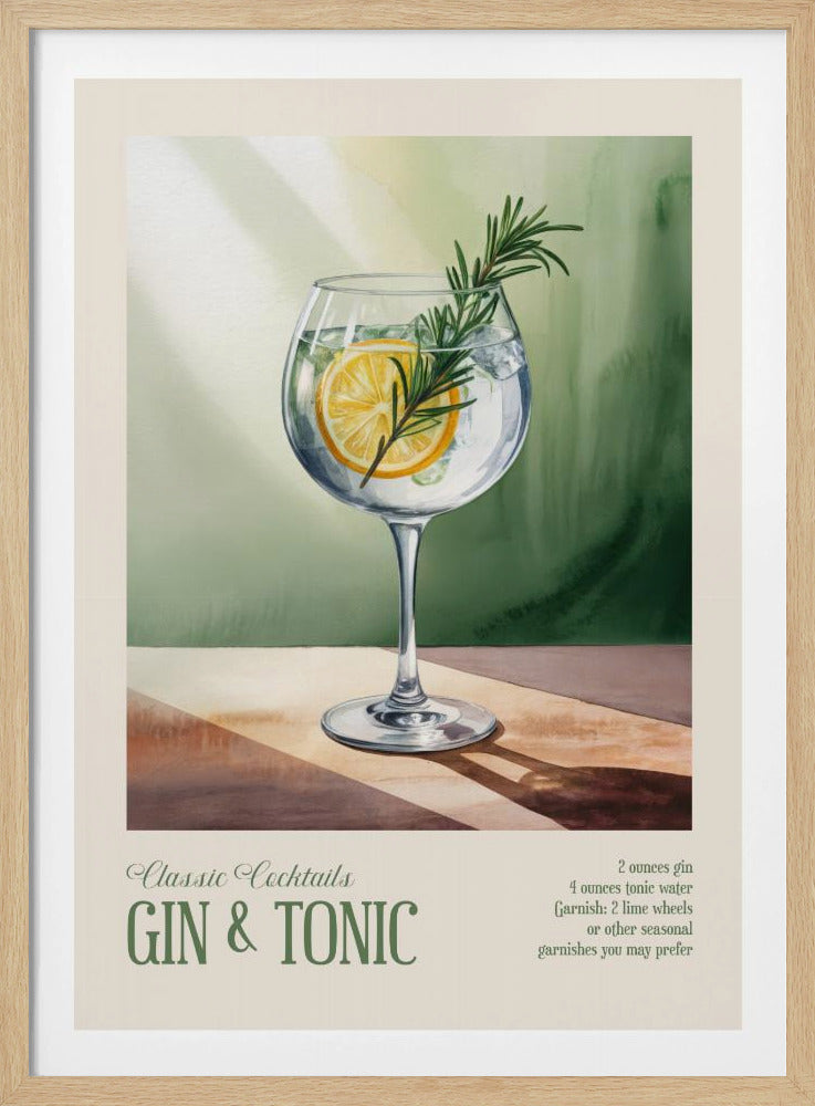 Klassieke cocktails - Gin-tonic | Poster
