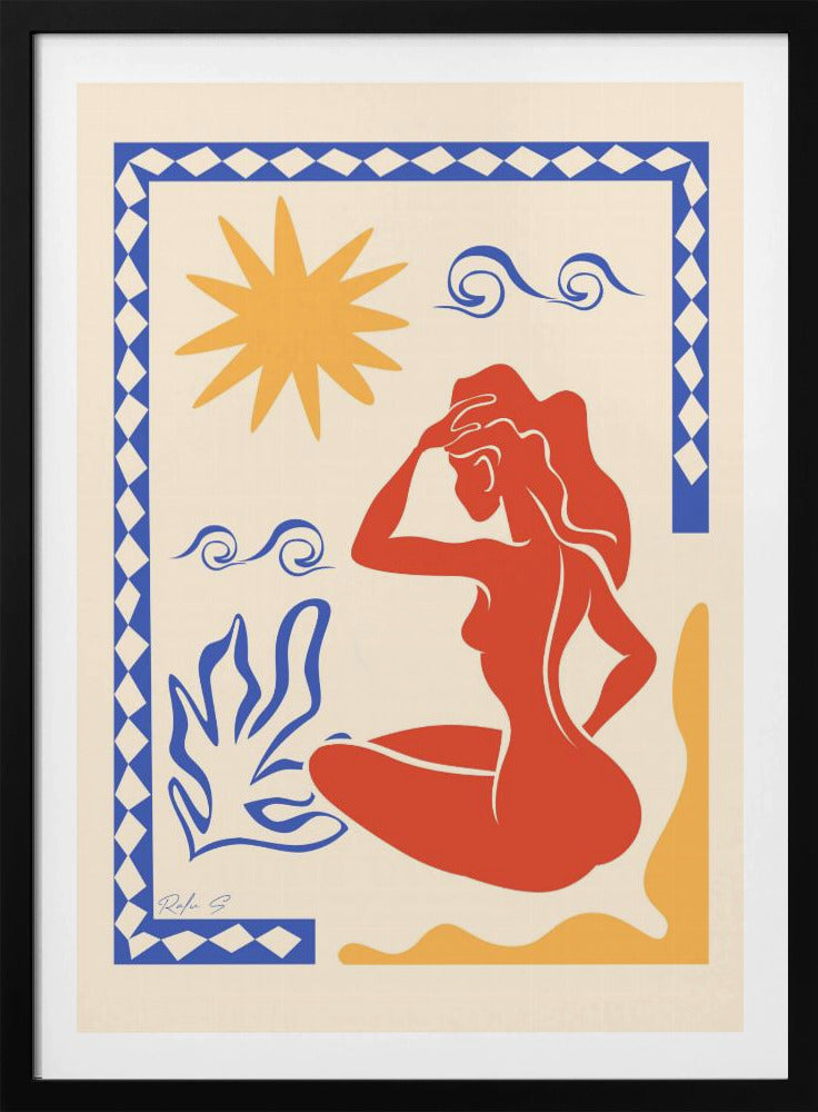 Zonnebaden (Trichromatisch) | Poster