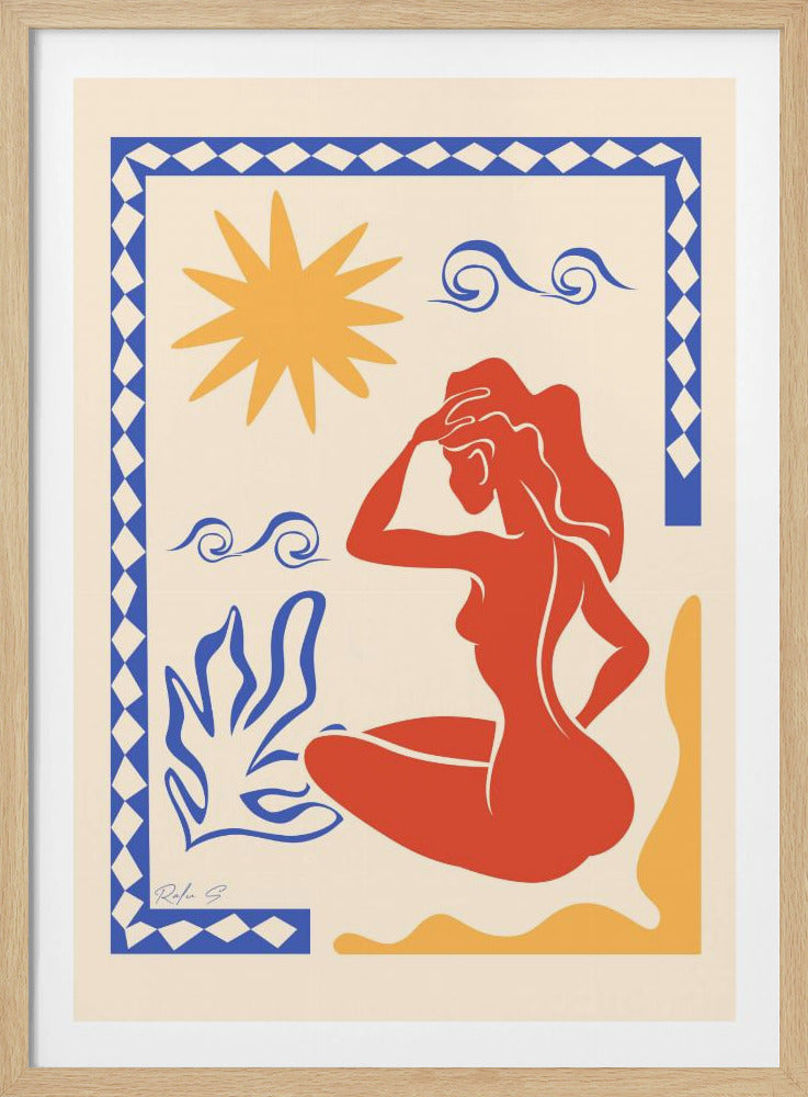 Zonnebaden (Trichromatisch) | Poster
