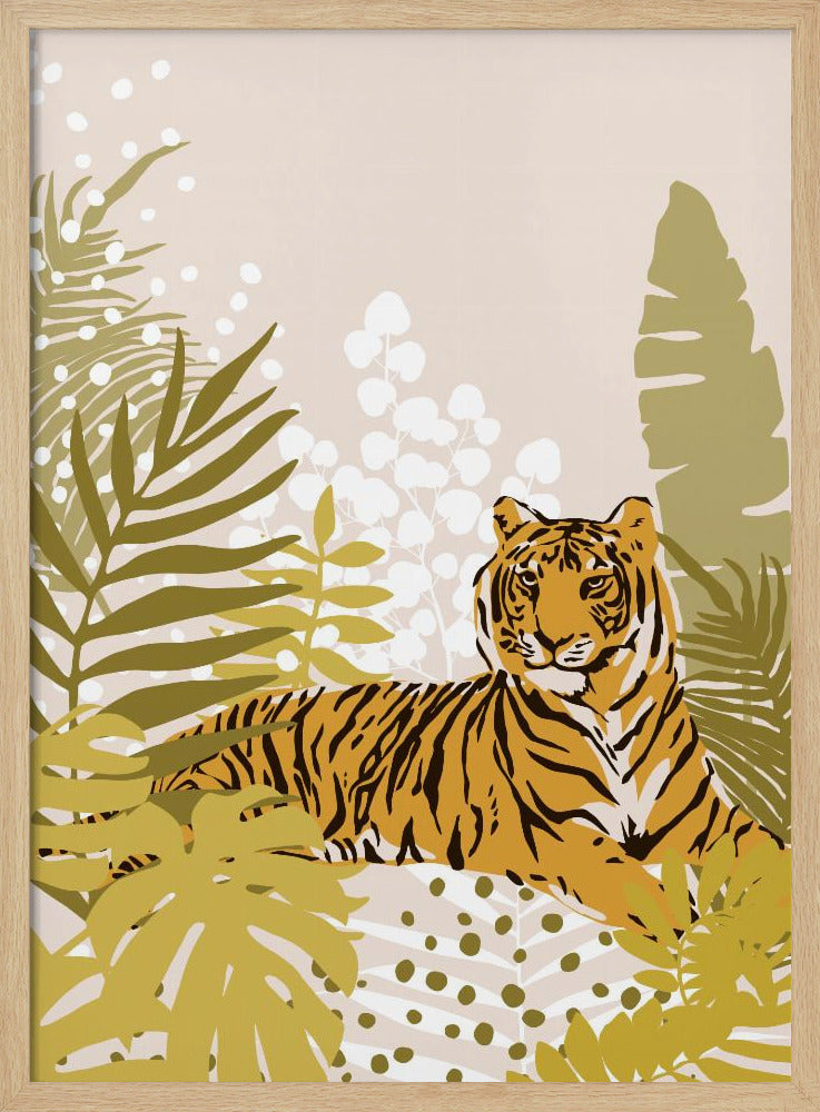 Tijger ligt neer bij Cats and Dotz 30 x 42 inch | Poster