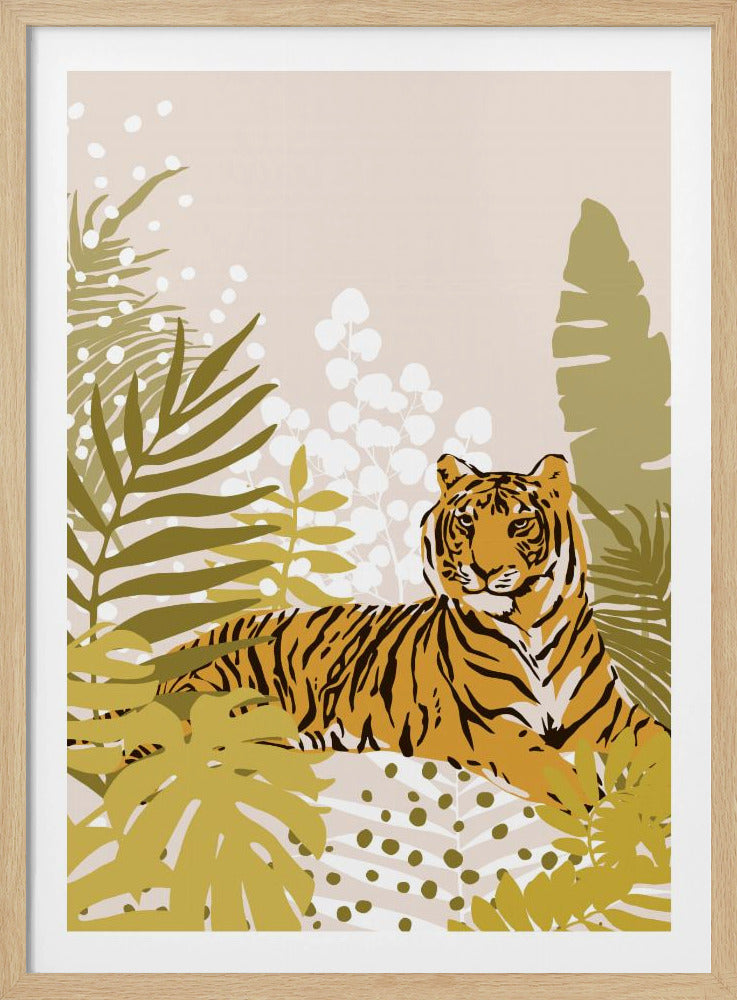 Tijger ligt neer bij Cats and Dotz 30 x 42 inch | Poster