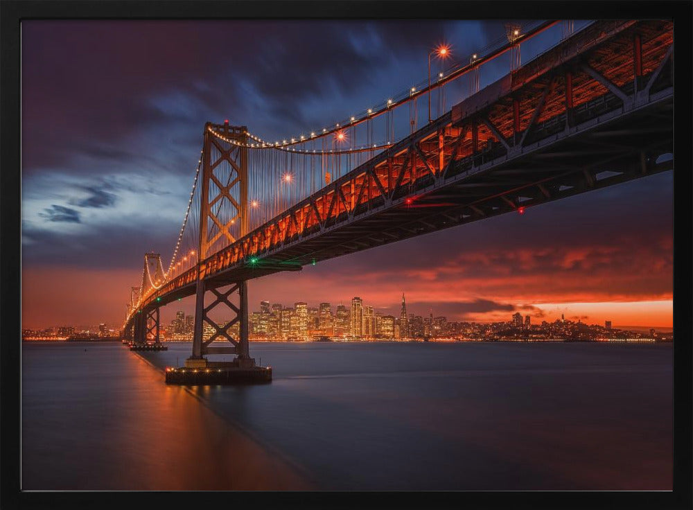 Bay Bridge bij nacht | Poster
