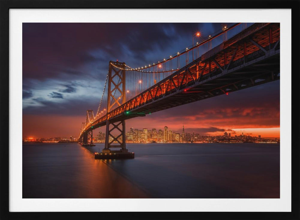 Bay Bridge bij nacht | Poster