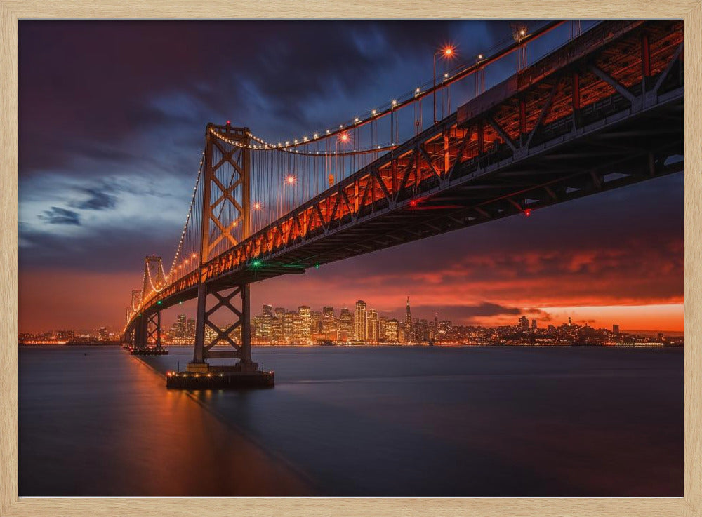 Bay Bridge bij nacht | Poster