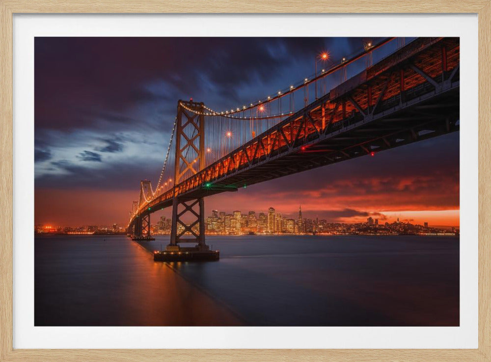 Bay Bridge bij nacht | Poster
