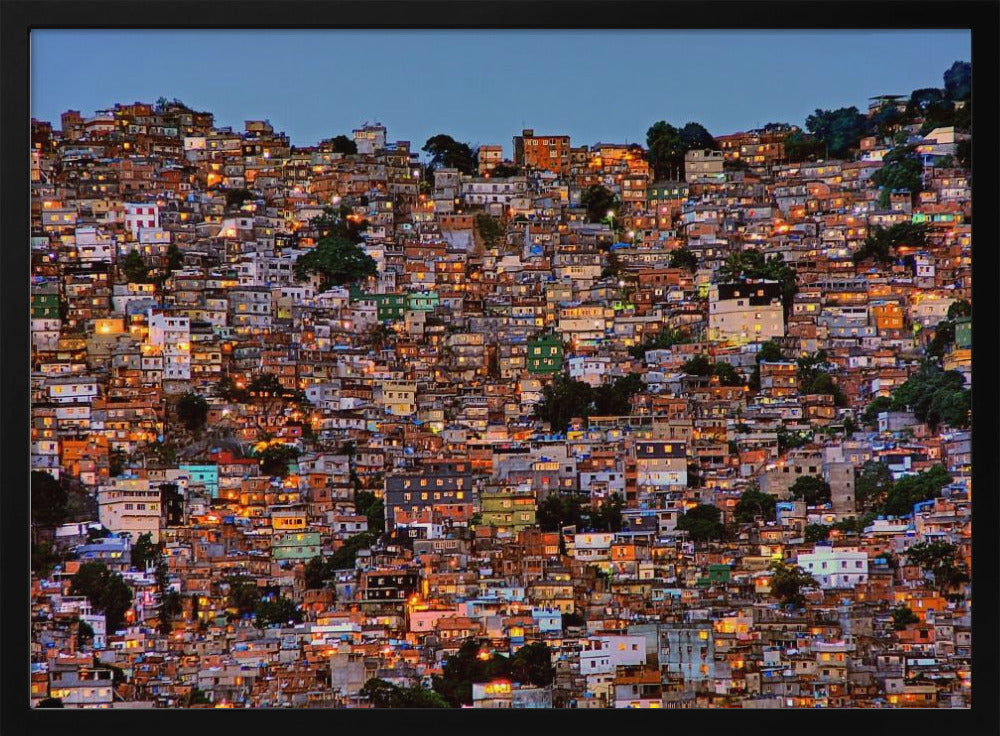Het vallen van de avond in de Favela da Rocinha | Poster