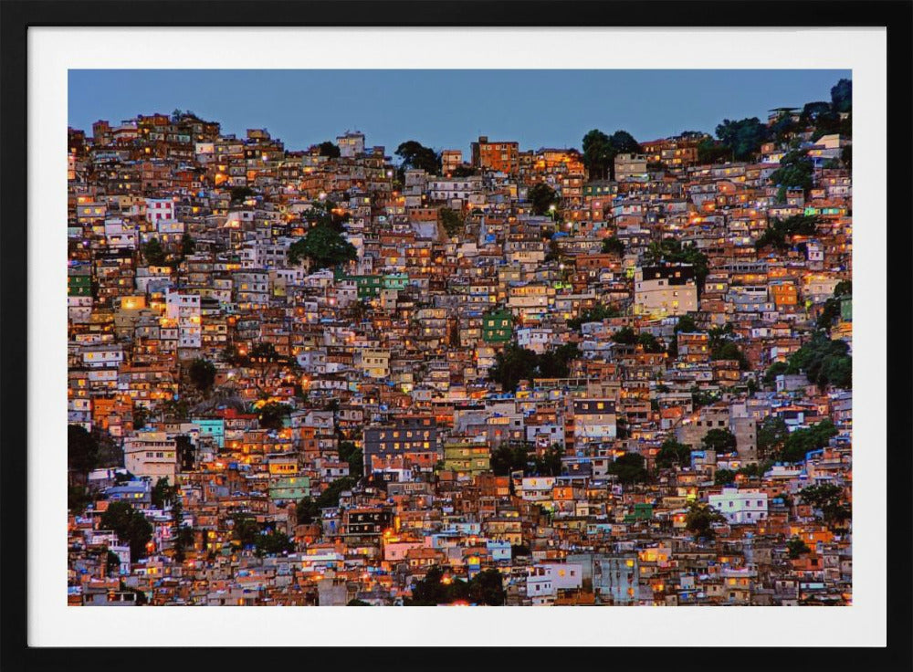 Het vallen van de avond in de Favela da Rocinha | Poster