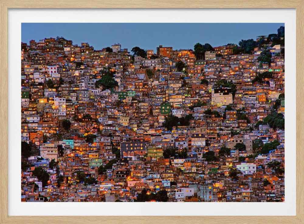 Het vallen van de avond in de Favela da Rocinha | Poster