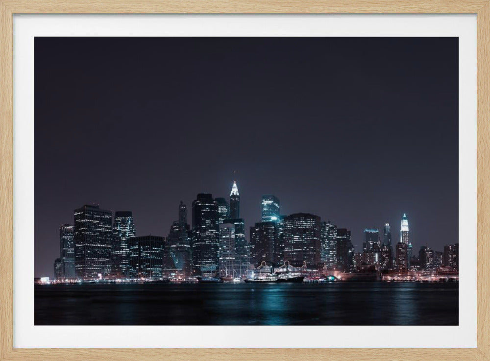 Skyline van Manhattan en Brooklyn Bridge | Poster