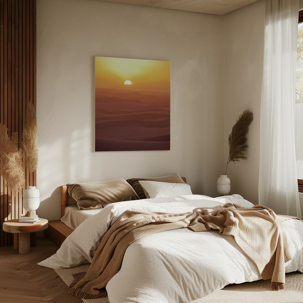 Zonsondergang over duinen | Canvas