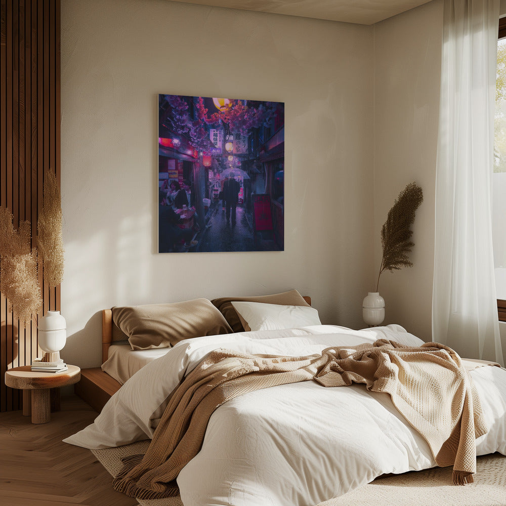 Tokio Blauwe Regen | Canvas