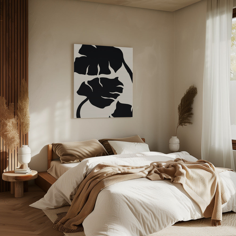 Monstera Zwart | Canvas