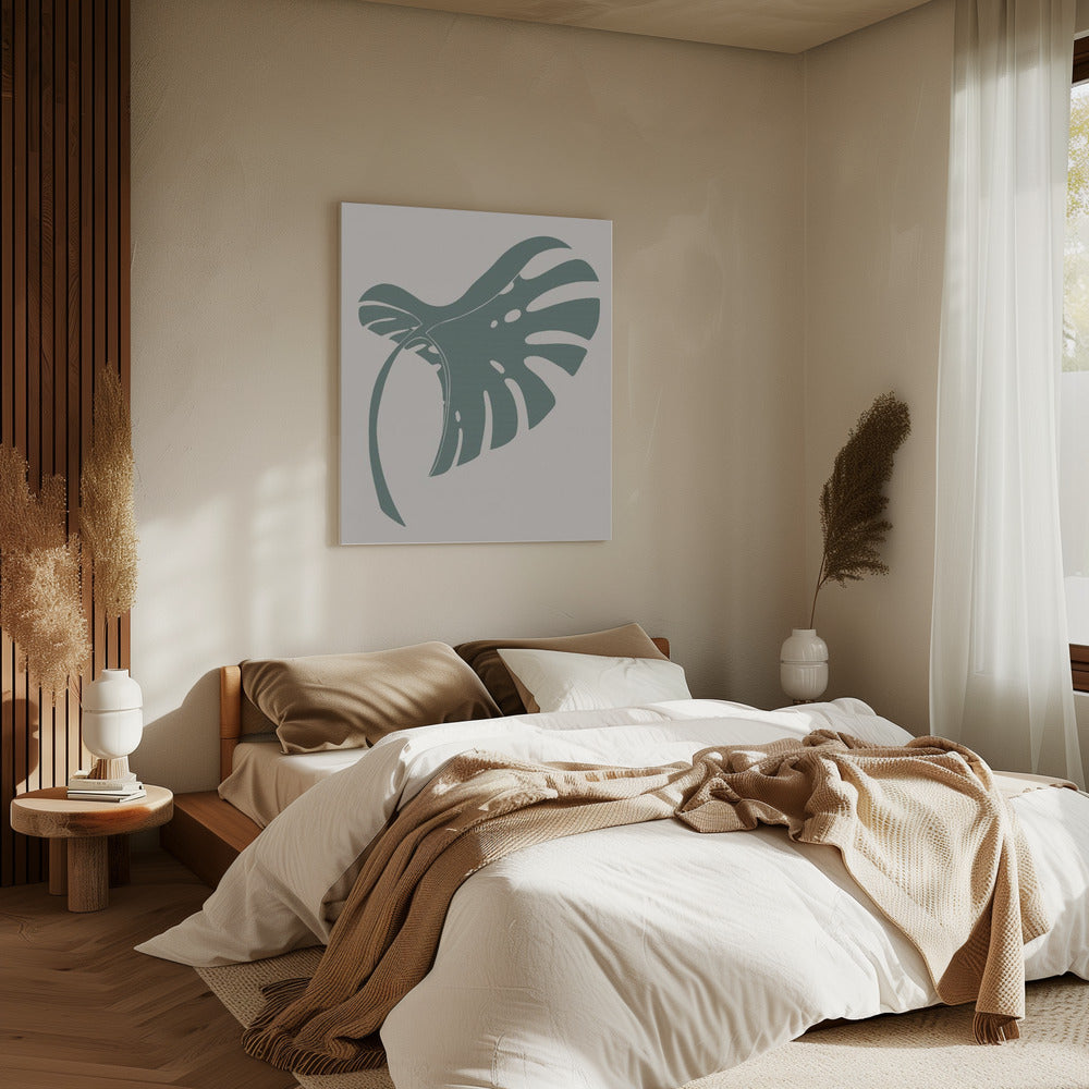 Monstera Gebogen Groen | Canvas
