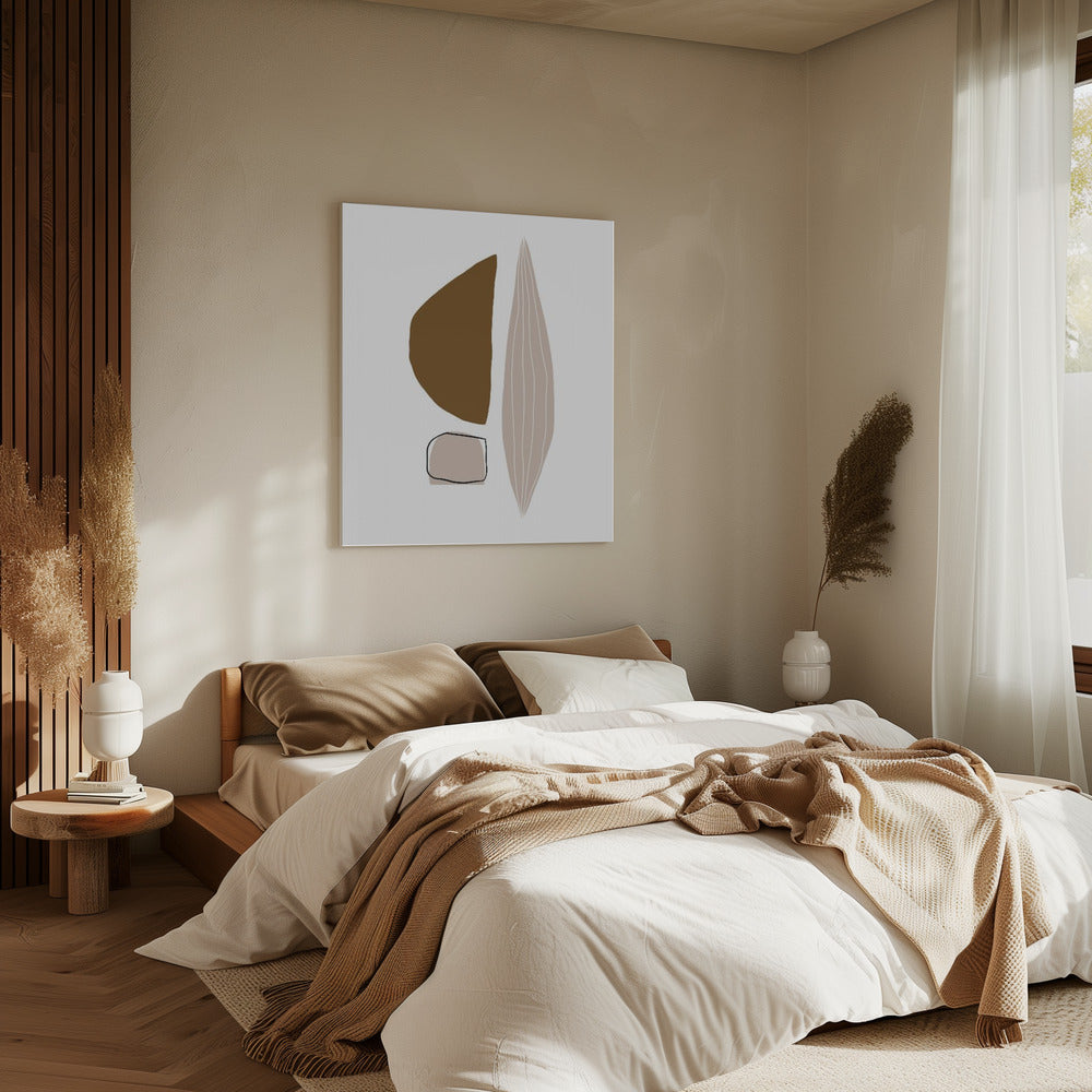 Geometrische vormen in aardse tinten | Canvas