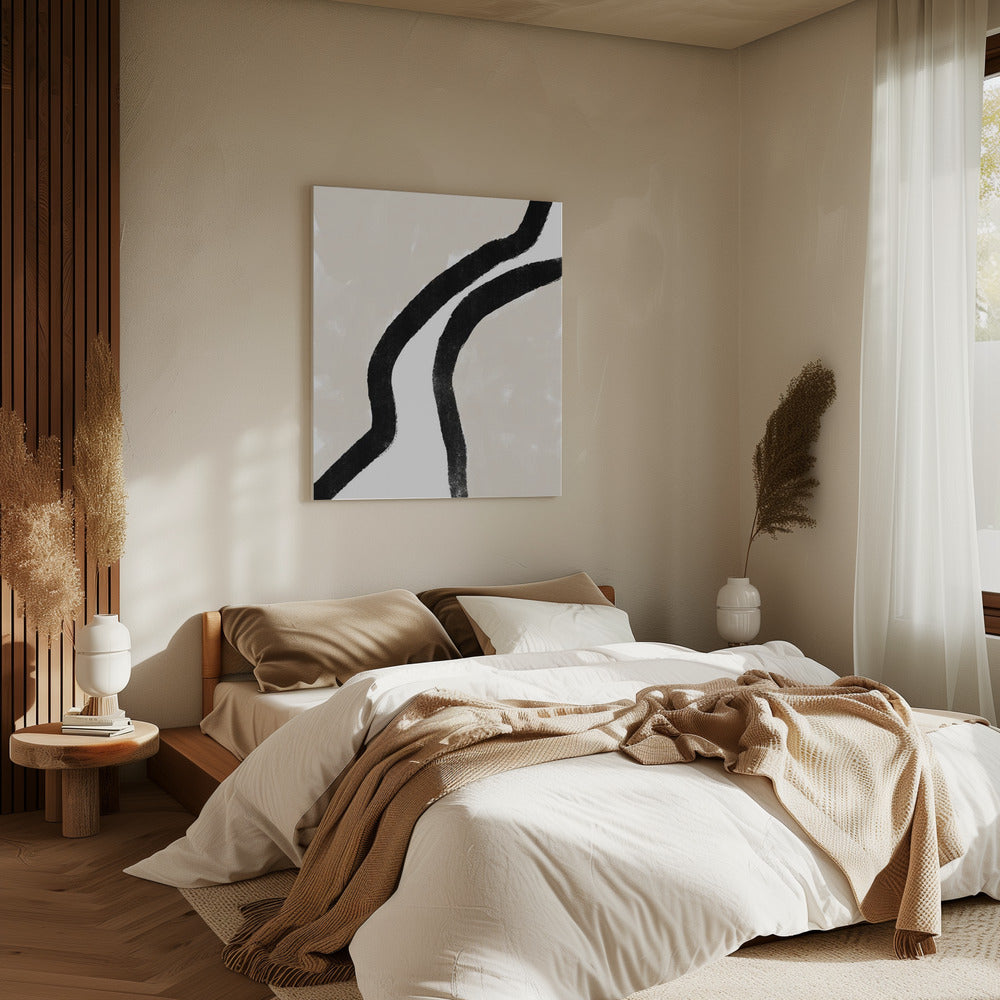 Dikke zwarte lijnen | Canvas