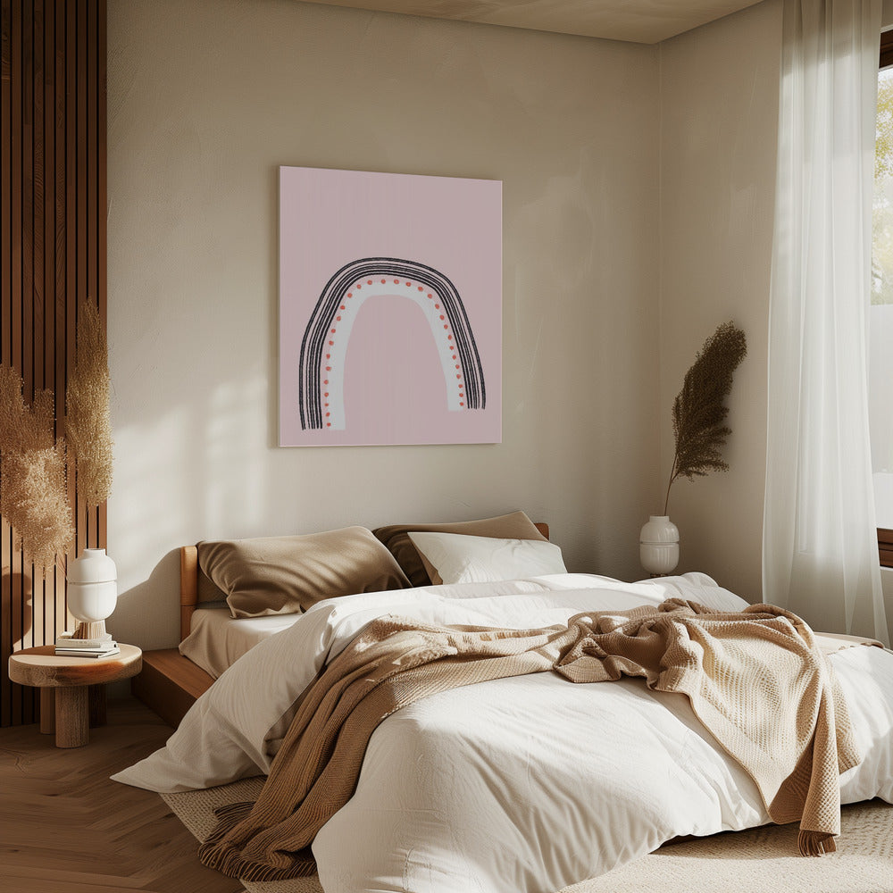 Boog met zwarte lijnen | Canvas
