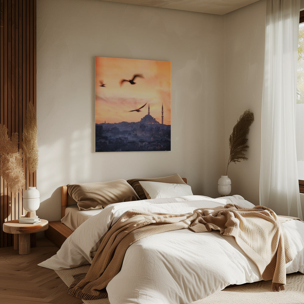 Zonsondergang in Istanbul | Canvas
