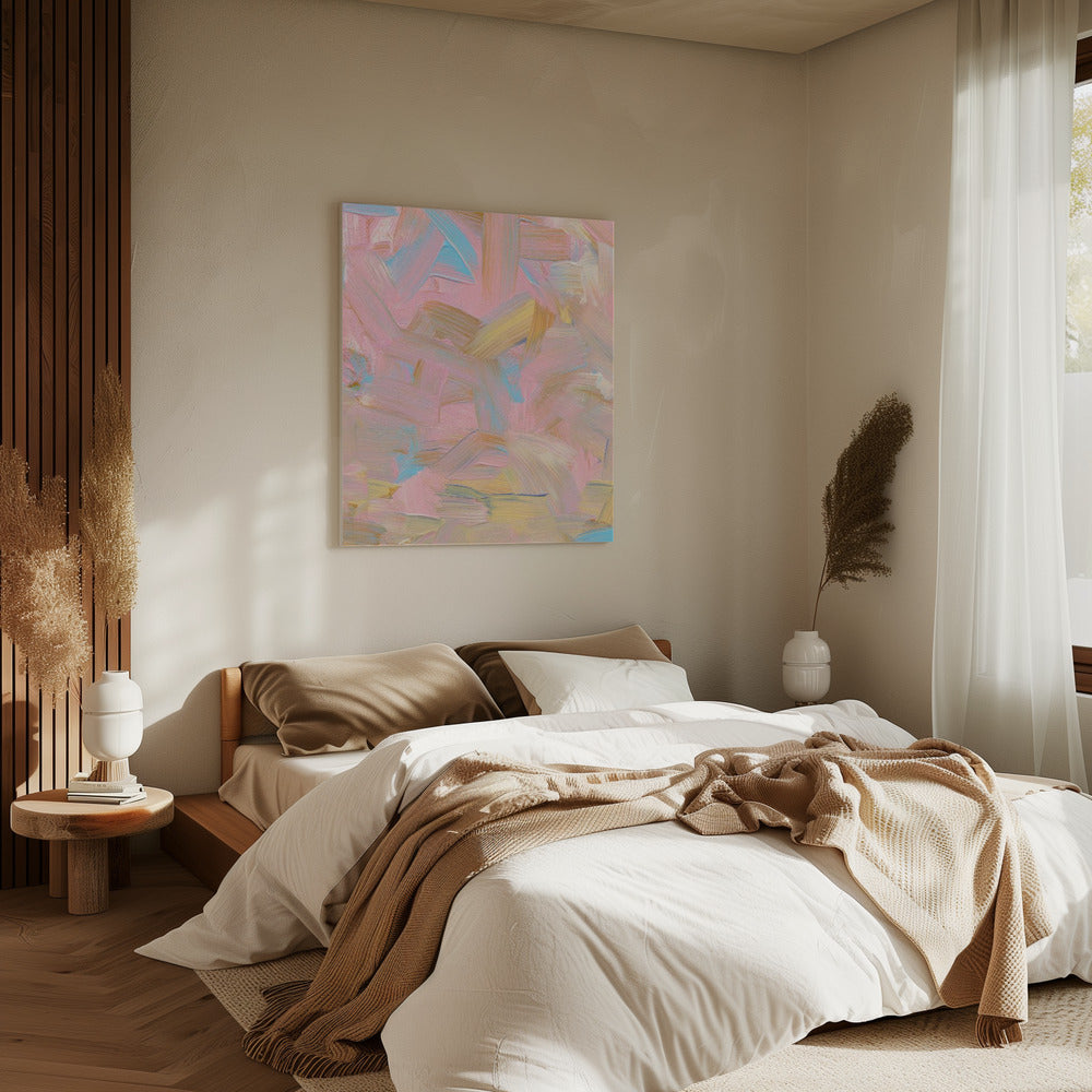Levendige penseelstreken in pasteltinten | Canvas