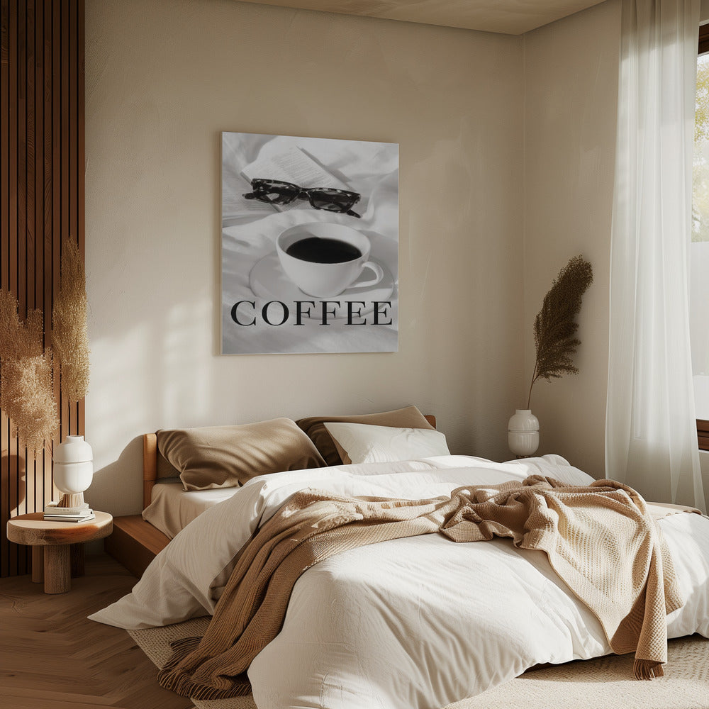 Koffie op bed | Canvas
