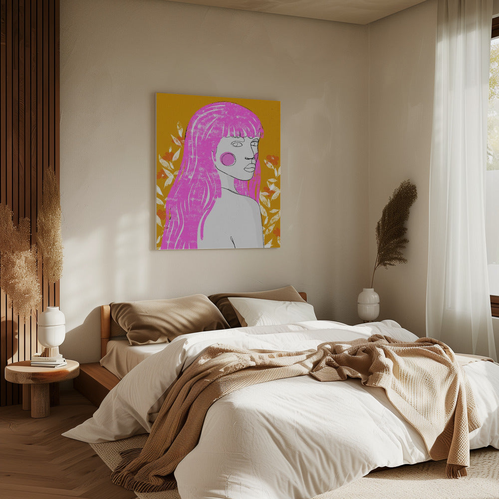 Roze fluisterblik | Canvas