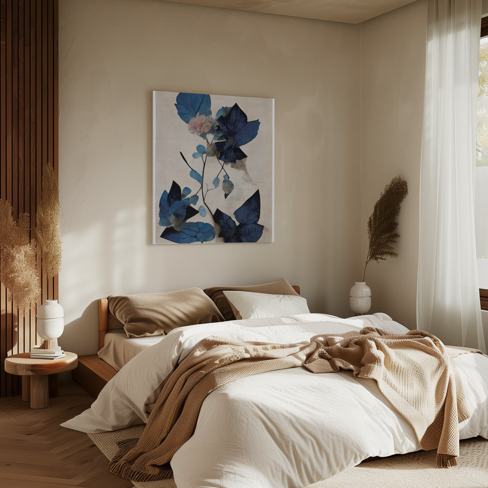 Blauwe droge bloemen | Canvas