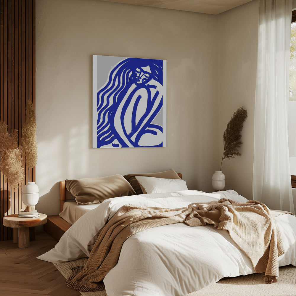 Blauwe contouren | Canvas