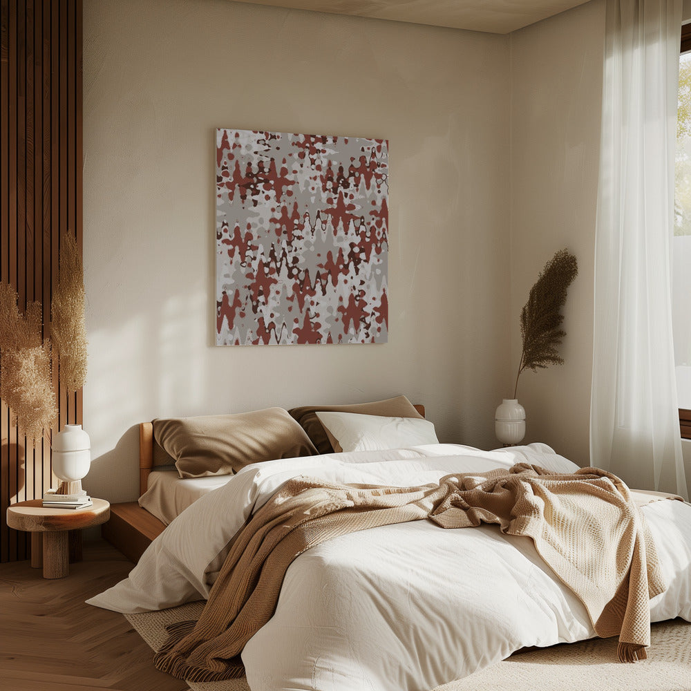Karmozijnrode golven | Canvas