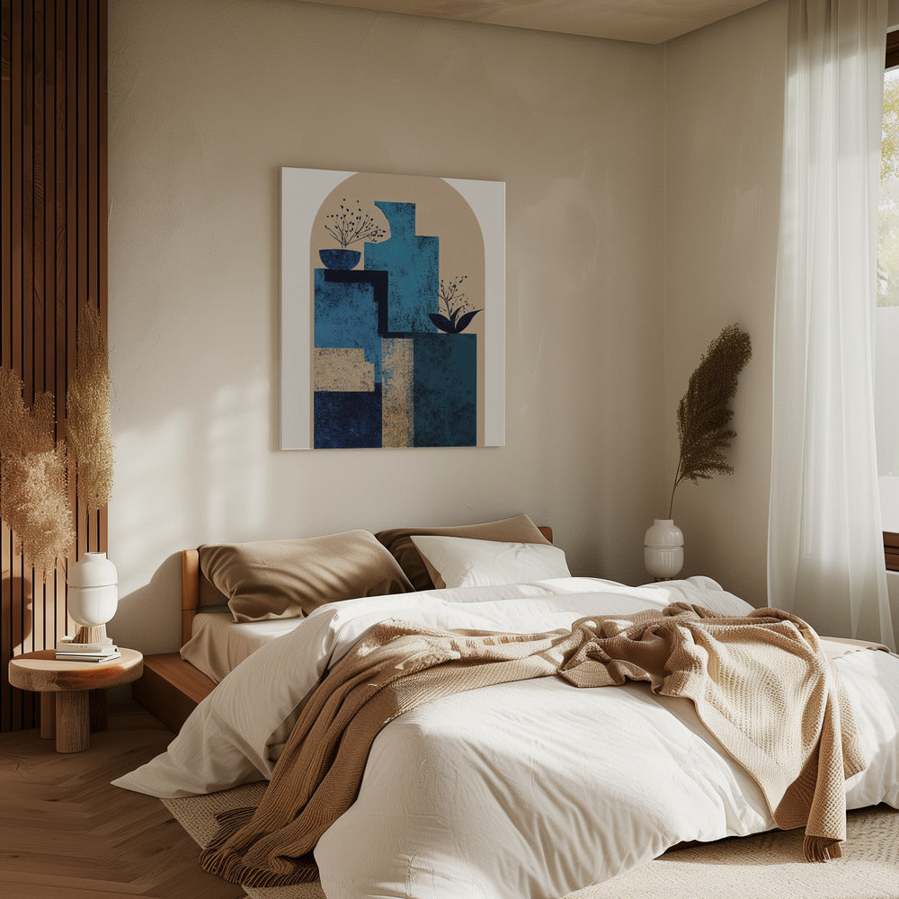 Blauwe vaas | Canvas