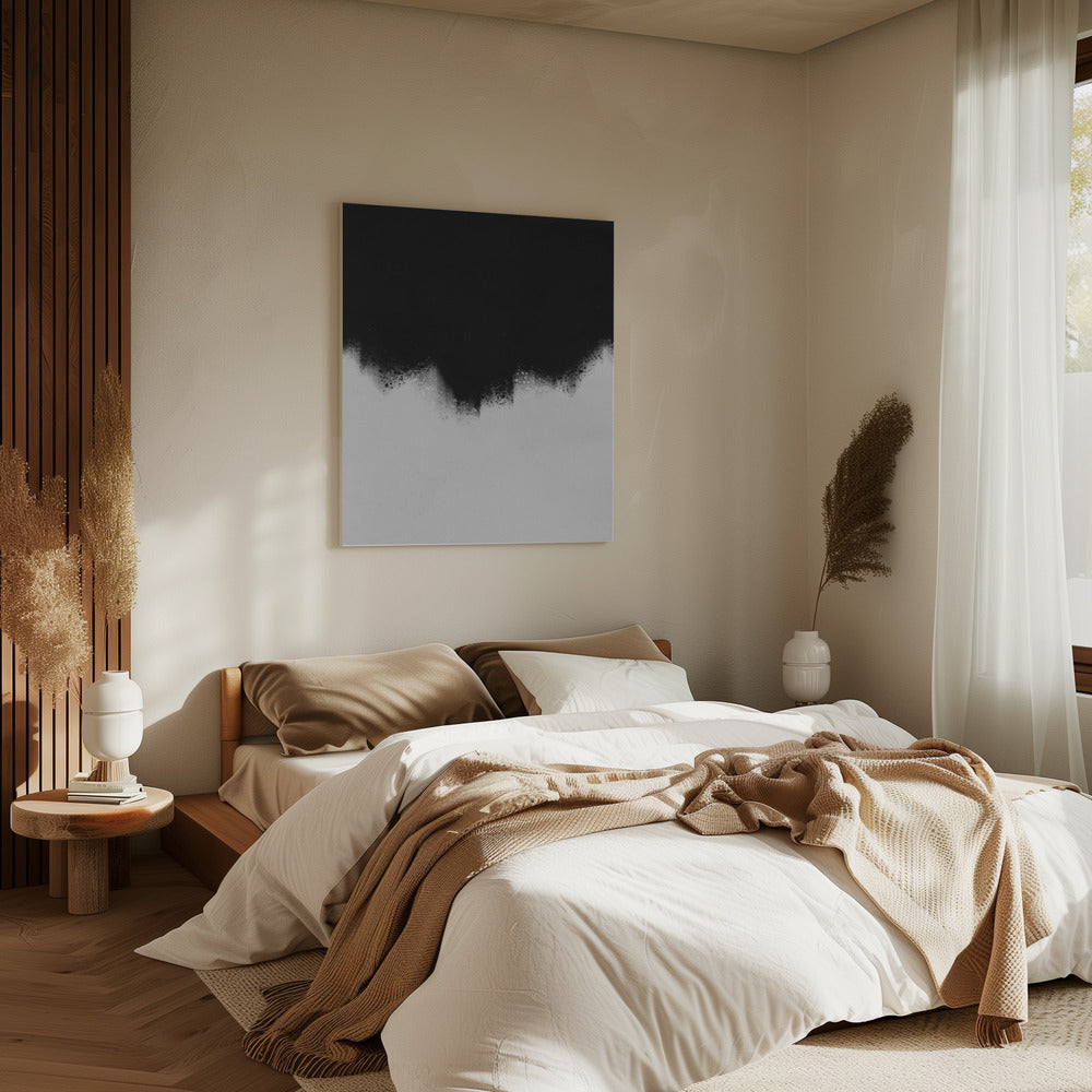 Monochrome stroom | Canvas